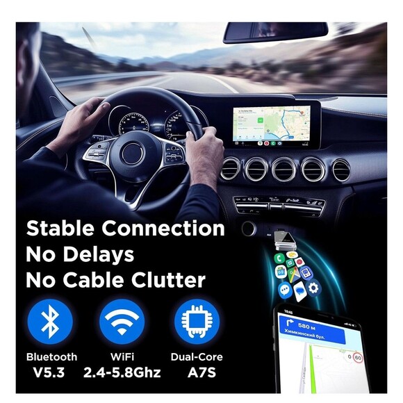 Android Auto Wireless Adapter, Convert Factory Wired to Wireless BY967D Carplay - Picture 2 of 13